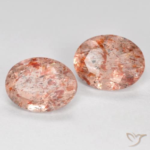 2.50 ctw Orange Sunstone Stones, Natural Sunstone in Oval Facet Shape for Sale