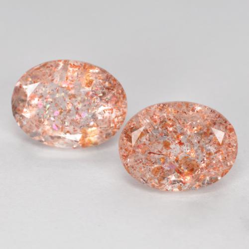 Перскиково-оранжевый Солнечный Камень Камень - 1.4ct Фасетный Овал (ID: 570357)
