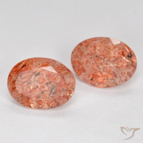 2.28 ctw Orange Sunstone Stones, Natural Sunstone in Oval Facet Shape for Sale
