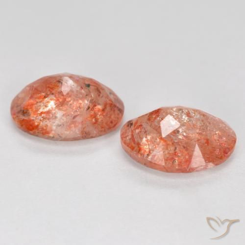 Sunstone Gemstones in 8 x 6 mm (calibrated) Size for Sale, Sunstone Stones in Reddish Orange Color