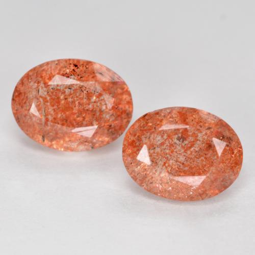 Medium Orange Sunstone Gem - 1.4ct Oval Facet (ID: 570359)