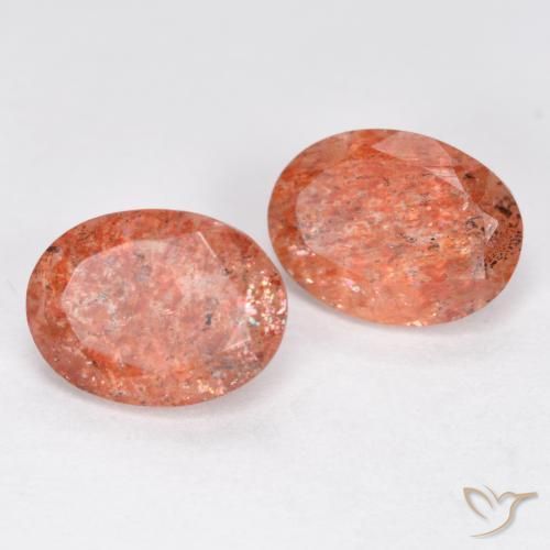 2.50 ctw Orange Sunstone Stones, Natural Sunstone in Oval Facet Shape for Sale