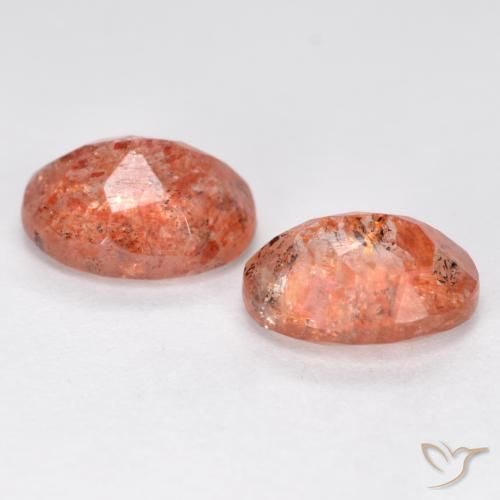 Sunstone Gemstones in 8 x 6 mm (calibrated) Size for Sale, Sunstone Stones in Medium Orange Color