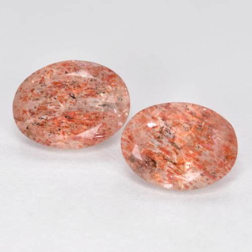 Reddish Orange Sunstone Gem - 1.1ct Oval Facet (ID: 570361)