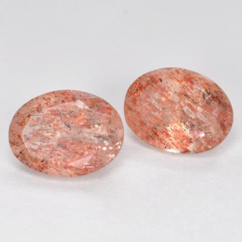 2.28 ctw Orange Sunstone Stones, Natural Sunstone in Oval Facet Shape for Sale