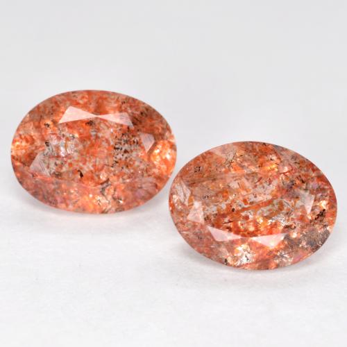 Medium Orange Sunstone Gem - 1.2ct Oval Facet (ID: 570362)