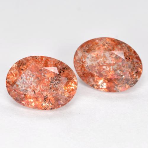 2.38 ctw Orange Sunstone Stones, Natural Sunstone in Oval Facet Shape for Sale