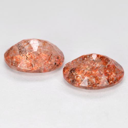 Sunstone Gemstones in 8 x 6 mm (calibrated) Size for Sale, Sunstone Stones in Medium Orange Color