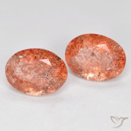 2.32 ctw Orange Sunstone Stones, Natural Sunstone in Oval Facet Shape for Sale