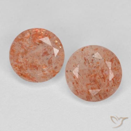1.51 ct Orange Sunstone, 6 mm Round Cut From India, Photo A
