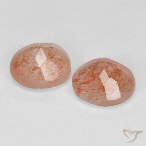 Sunstone Gemstones in 6 mm (calibrated) Size for Sale, Sunstone Stones in Medium-Light Orange Color