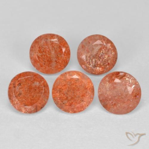 2.78 ctw Orange Sunstone Stones, Natural Sunstone in Round Facet Shape for Sale