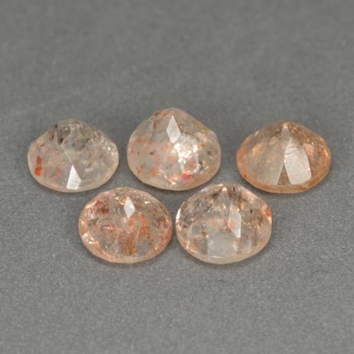 Sunstone Gemstones in 5.2 mm Size for Sale, Sunstone Stones in Orange White Color