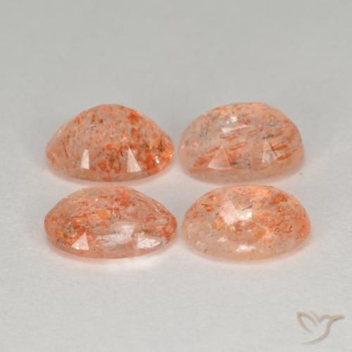 Sunstone Gemstones in 7 x 5 mm (calibrated) Size for Sale, Sunstone Stones in Ginger Orange Color