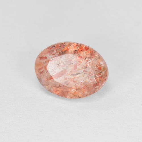 1.30 ct Orange Sunstone Stone, Natural Sunstone in Oval Facet Shape for Sale