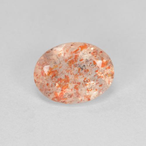 Light Orange Sunstone Gem - 1.4ct Oval Facet (ID: 592777)