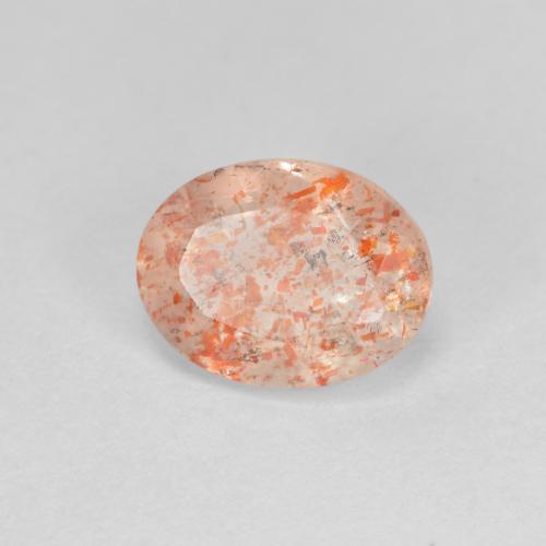 1.43 ct Orange Sunstone Stone, Natural Sunstone in Oval Facet Shape for Sale