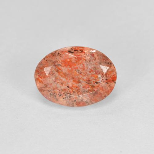 Ginger Orange Sunstone Gem - 1.4ct Oval Facet (ID: 592778)