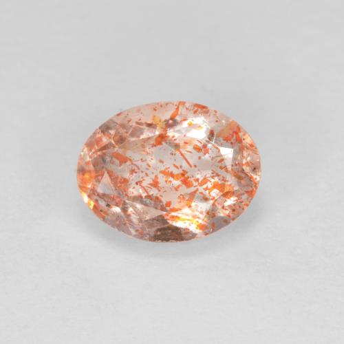 1.28 ct Orange Sunstone Gemstone, Sunstone Gem in Oval Facet Shape for Sale.