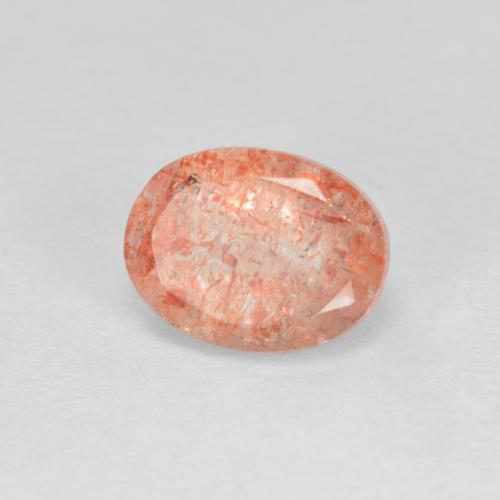1.53 ct Orange Sunstone Stone, Natural Sunstone in Oval Facet Shape for Sale