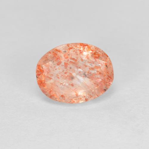 Ginger Orange Sunstone Gem - 1.3ct Oval Facet (ID: 592783)