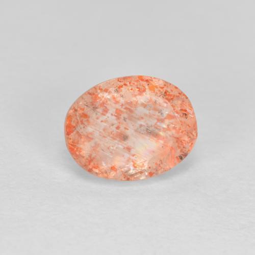 1.33 ct Orange Sunstone Stone, Natural Sunstone in Oval Facet Shape for Sale