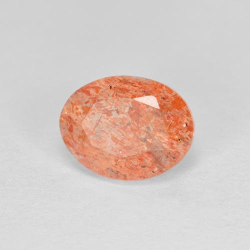1.37 ct Orange Sunstone Stone, Natural Sunstone in Oval Facet Shape for Sale