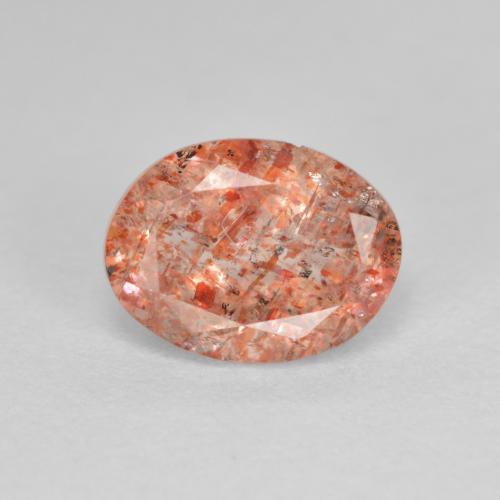 Grapefruit Orange Sunstone Gem - 1.3ct Oval Facet (ID: 593282)