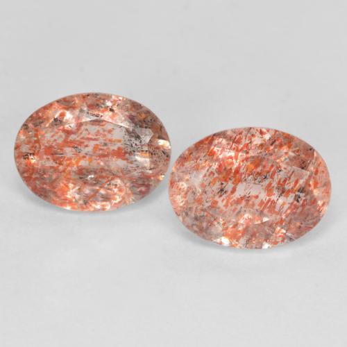 Warm Orange Sunstone Gem - 1.2ct Oval Facet (ID: 593616)