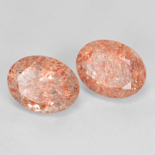 2.86 ctw Orange Sunstone Stones, Natural Sunstone in Oval Facet Shape for Sale