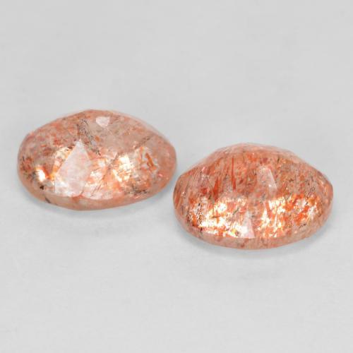 Sunstone Gemstones in 8.2 x 6.3 mm Size for Sale, Sunstone Stones in Ginger Orange Color