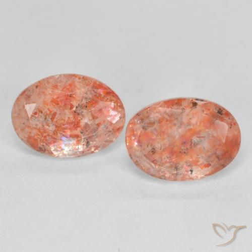 2.41ctw Natural Peach Orange Sunstone, Oval, Translucent
