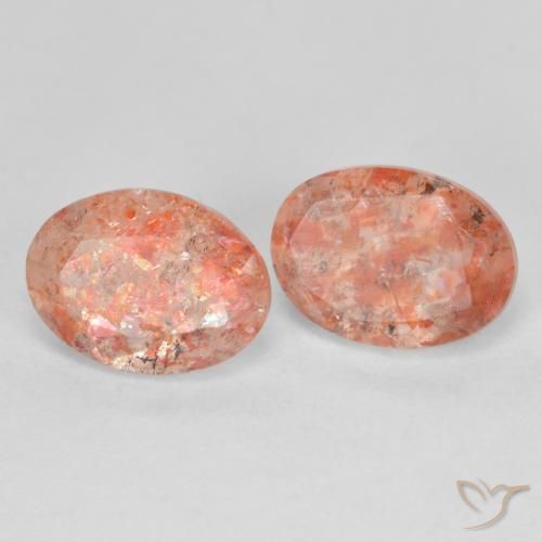 2.41 ctw Orange Sunstone Stones, Natural Sunstone in Oval Facet Shape for Sale