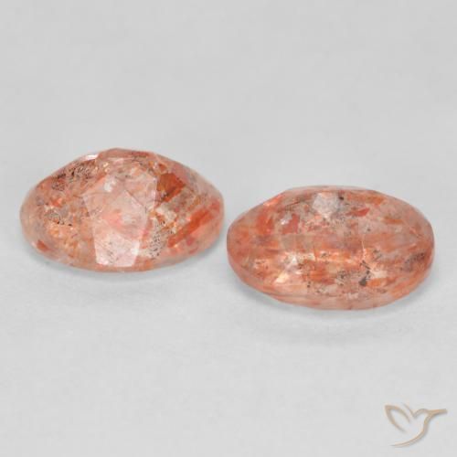 Sunstone Gemstones in 8 x 6 mm (calibrated) Size for Sale, Sunstone Stones in Peach Orange Color