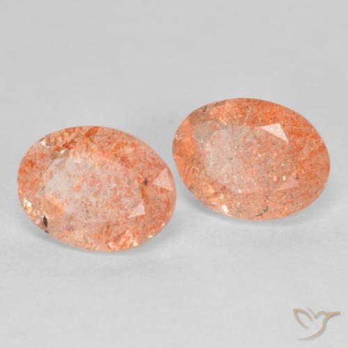 2.53 ctw Orange Sunstone Stones, Natural Sunstone in Oval Facet Shape for Sale