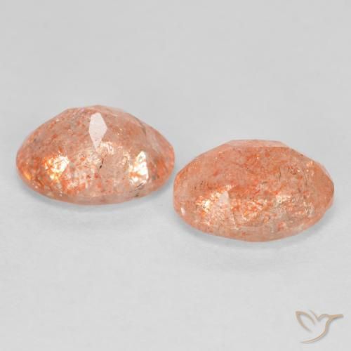 Sunstone Gemstones in 8 x 6 mm (calibrated) Size for Sale, Sunstone Stones in Reddish Orange Color
