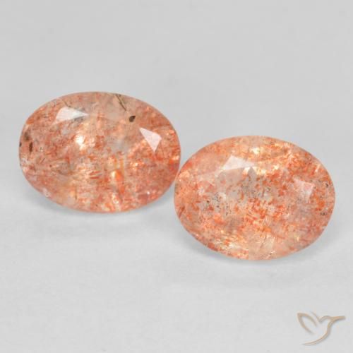 2.66ctw Natural Reddish Orange Sunstone, Oval, Translucent