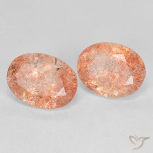 2.66 ctw Orange Sunstone Stones, Natural Sunstone in Oval Facet Shape for Sale