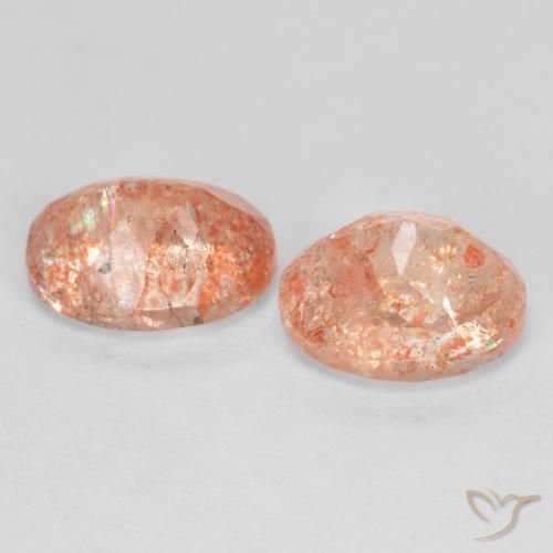 Sunstone Gemstones in 8 x 6 mm (calibrated) Size for Sale, Sunstone Stones in Reddish Orange Color
