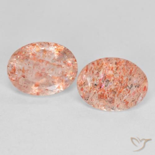 2.26 ct Orange Sunstone, 8 x 6.1 mm Oval Cut From India, Photo A