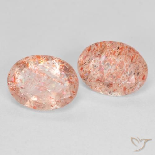 2.26 ctw Orange Sunstone Stones, Natural Sunstone in Oval Facet Shape for Sale