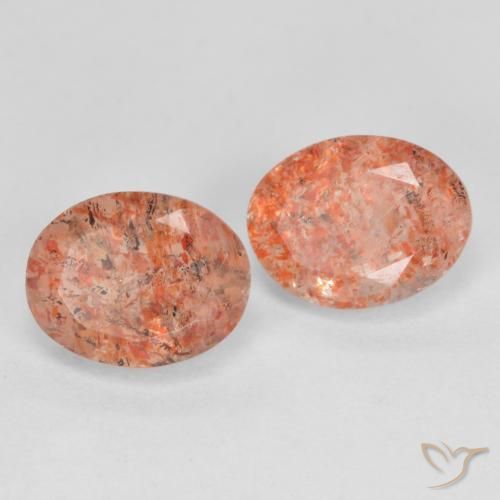 2.32 ctw Orange Sunstone Stones, Natural Sunstone in Oval Facet Shape for Sale