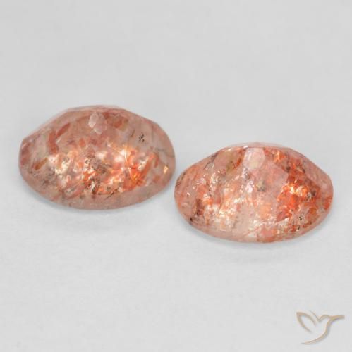 Sunstone Gemstones in 8 x 6 mm (calibrated) Size for Sale, Sunstone Stones in Medium Orange Color