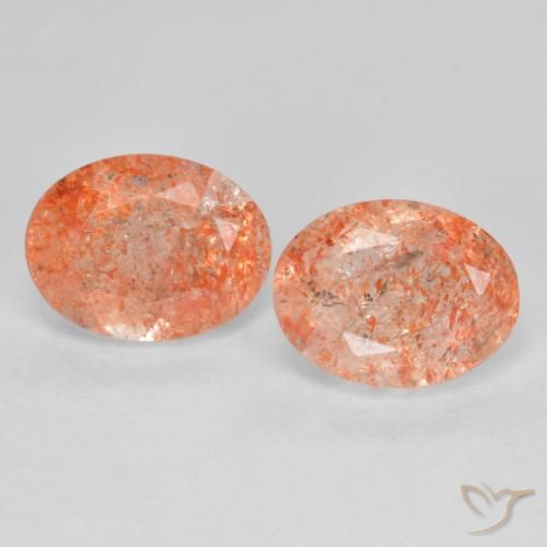 2.85 ctw Orange Sunstone Stones, Natural Sunstone in Oval Facet Shape for Sale