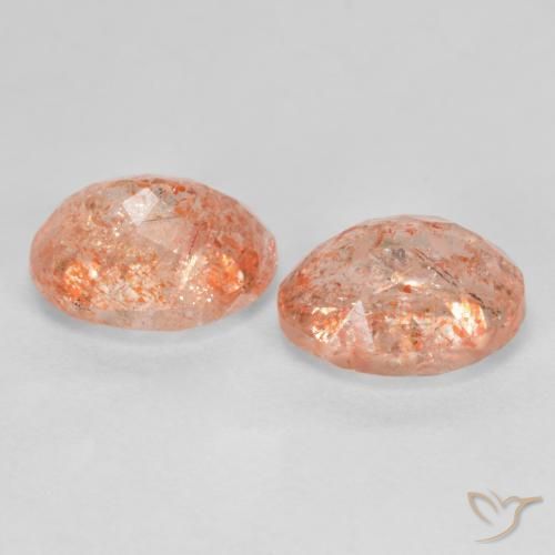 Sunstone Gemstones in 8 x 6 mm (calibrated) Size for Sale, Sunstone Stones in Reddish Orange Color