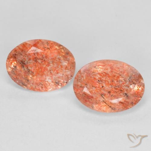 2.25ctw Natural Medium Orange Sunstone, Oval, Translucent