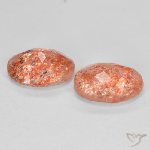 Sunstone Gemstones in 8 x 6 mm (calibrated) Size for Sale, Sunstone Stones in Medium Orange Color