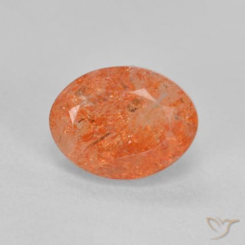 1.49ct Natural Bright Orange Sunstone, Oval, Translucent
