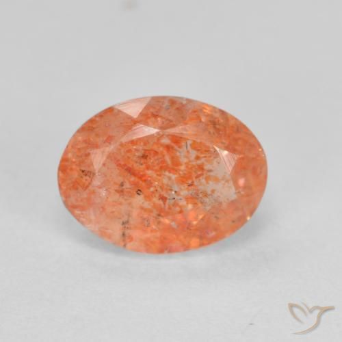 1.45ct Natural Bright Orange Sunstone, Oval, Translucent