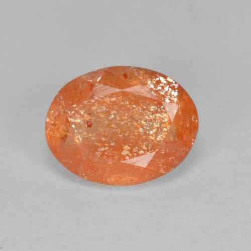 1.31 ct Orange Sunstone Stone, Natural Sunstone in Oval Facet Shape for Sale